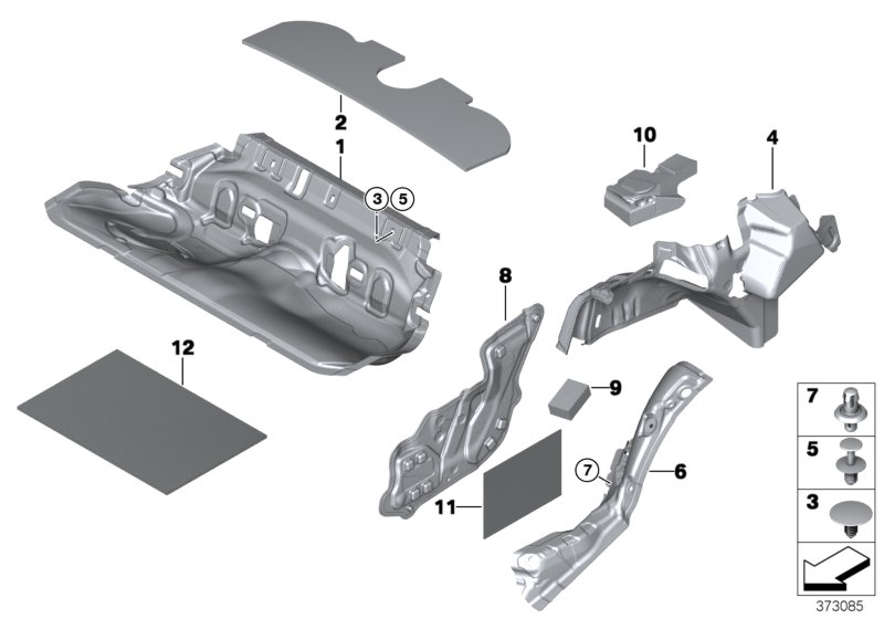 BMW 51487295590 Sound Insulation Trunk Right