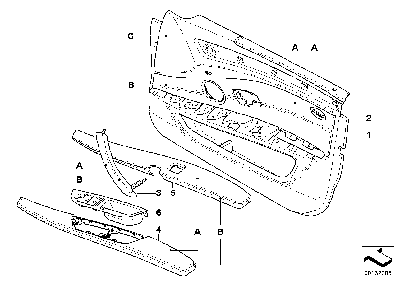 BMW 51417967264 Armrest, Right