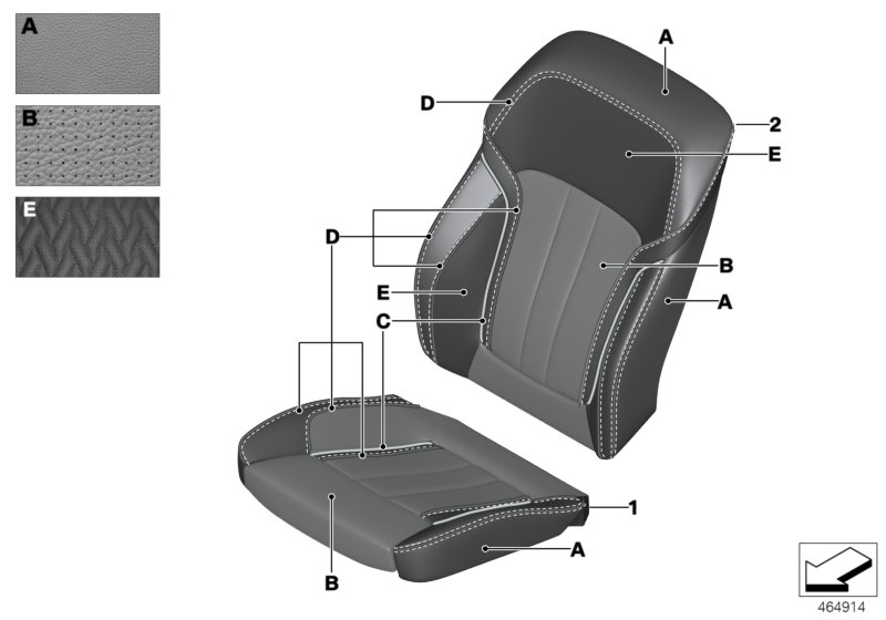 BMW 52107989154 COVER, COMFORT BACKREST, PER