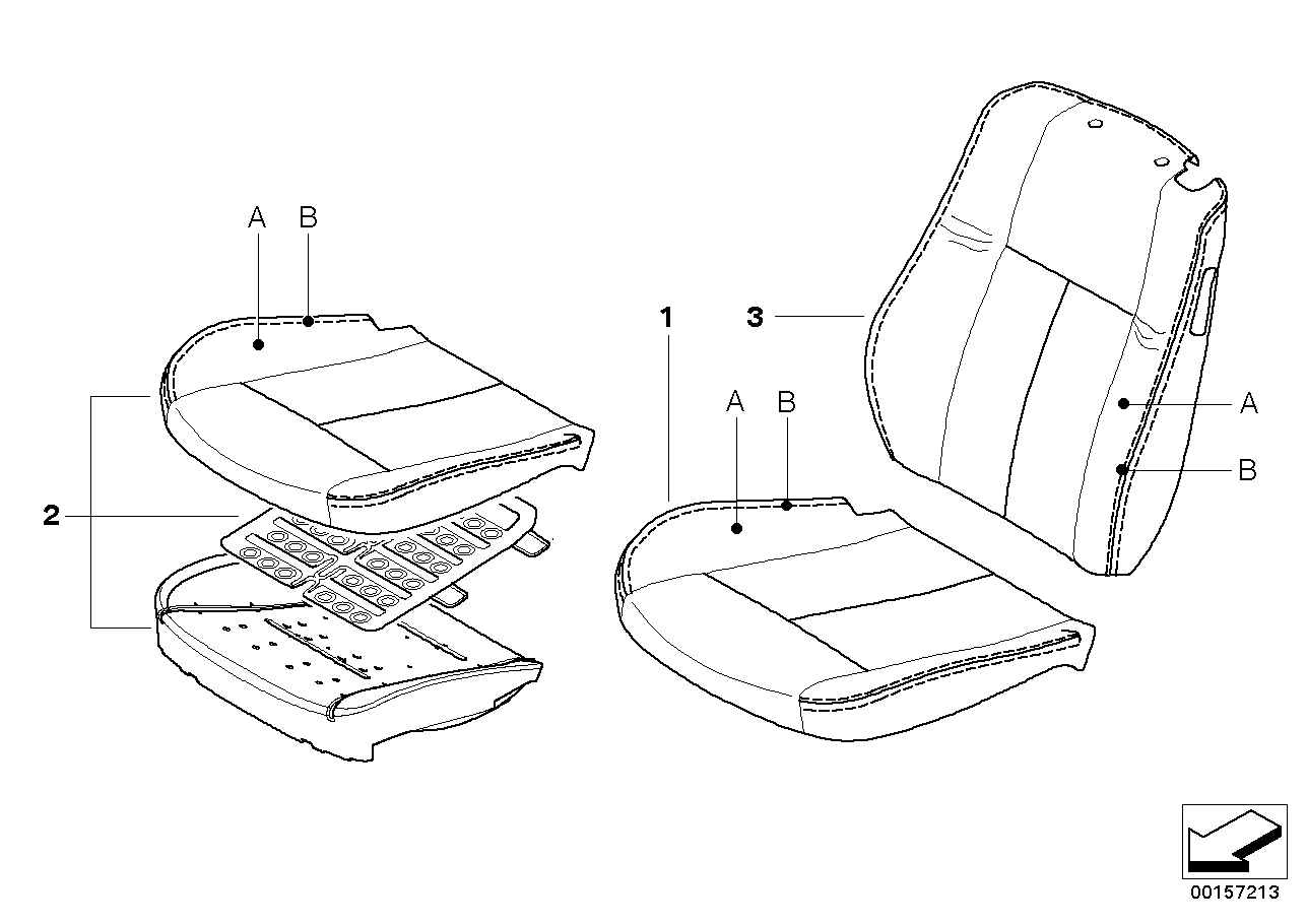 BMW 52107972114 Cover Backrest, Leather, Right