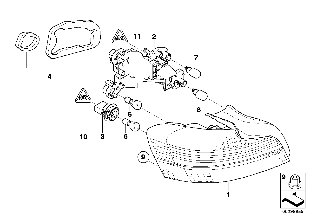 BMW 63217217161 Gasket, Rear Light, Left