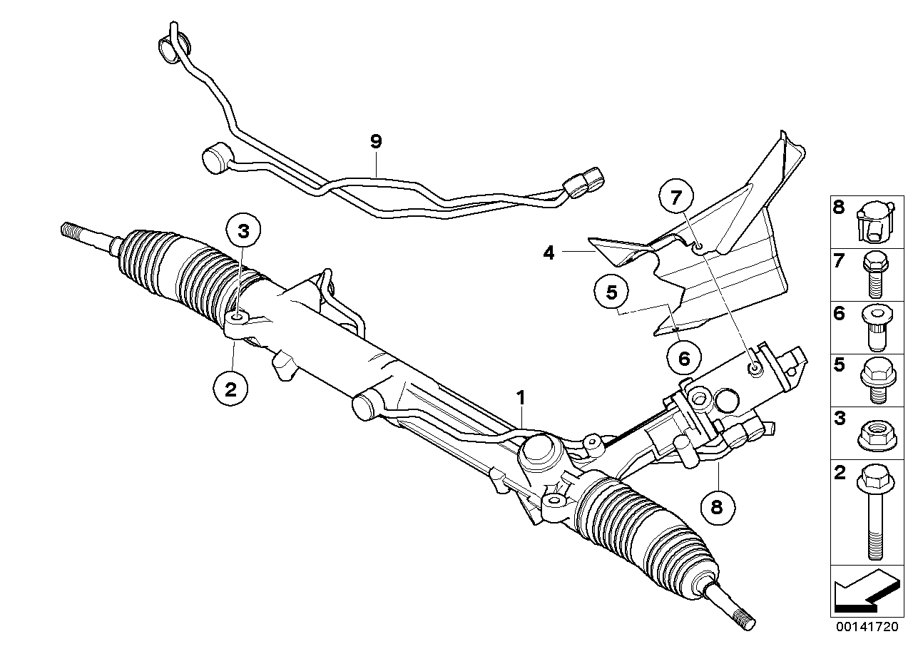 BMW 32102283352 Exchange Hydro Steering Gear Servotronic