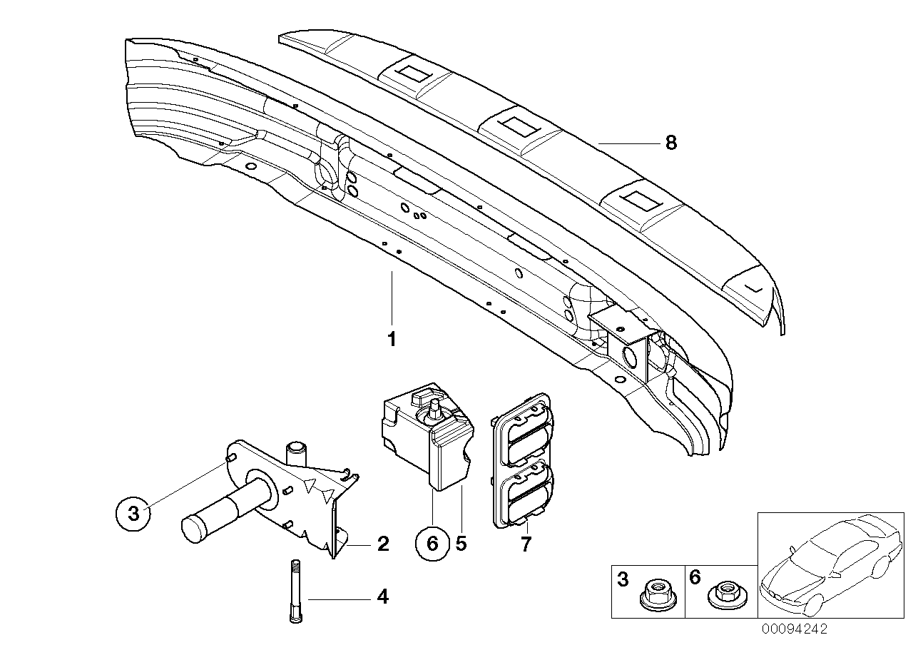 BMW 51128410231 Spacer, Bumper