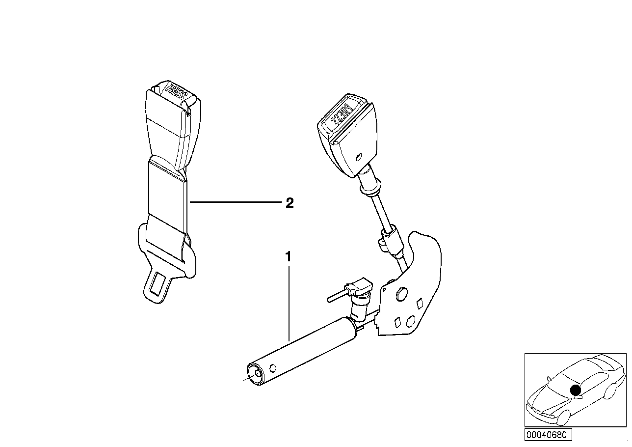 BMW 72118240046 Lower Belt With Right Belt Tensioner