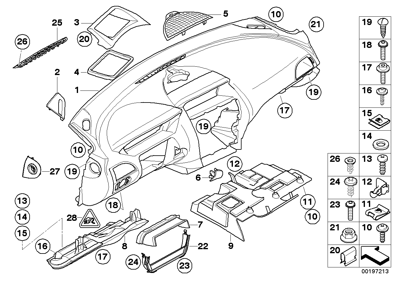 BMW 62307899729 Trim Piece For Head-Up Display