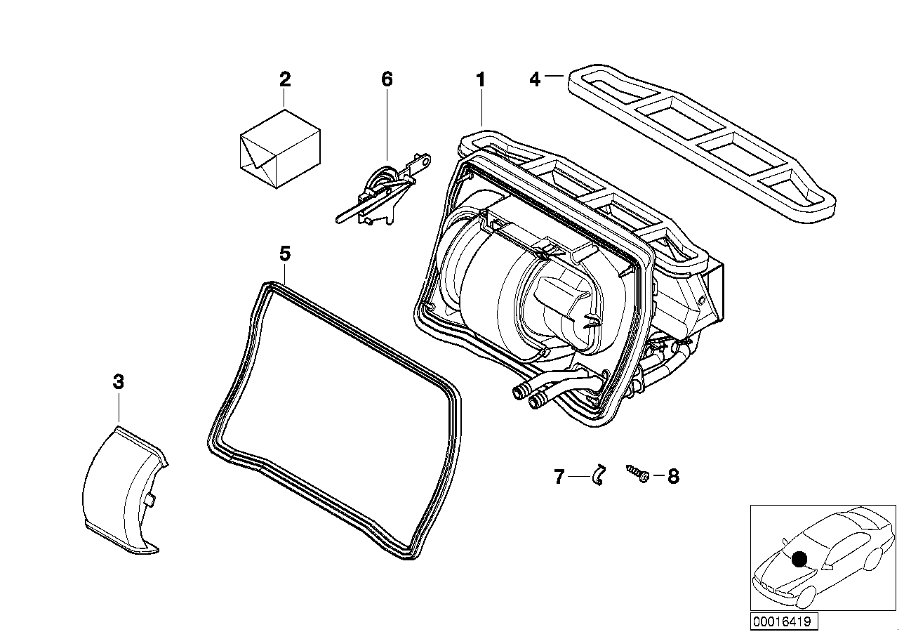 BMW 64118372767 Empty Housing For Heater