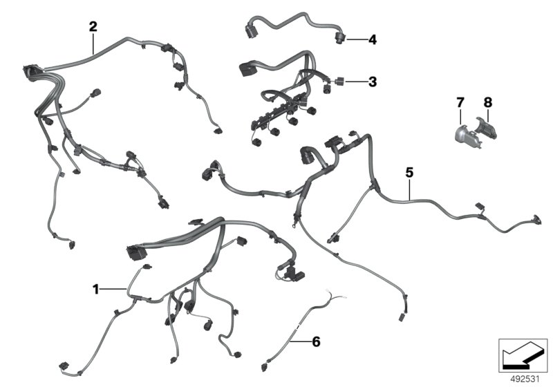 BMW 12537647138 Wiring Harness, Engine Grbx. Module