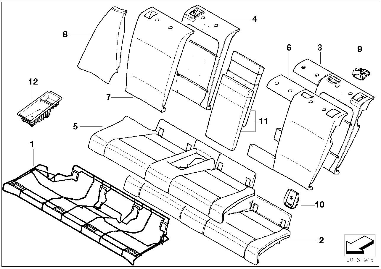 BMW 52207257032 Cover Backrest, Leather, Left