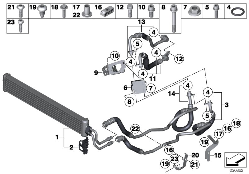 BMW 17227604097 Oil Cooling Pipe Inlet