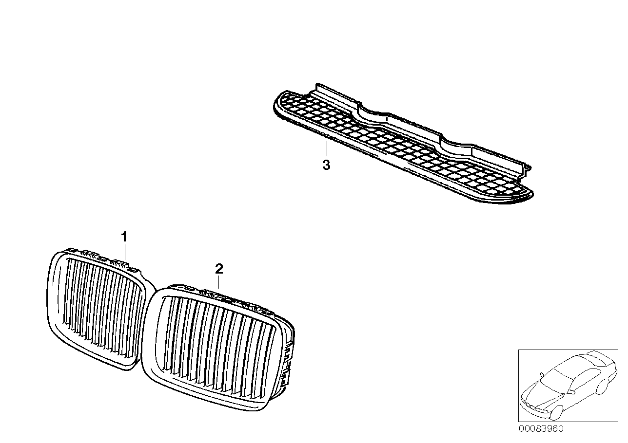 BMW 51138206609 Grille Left