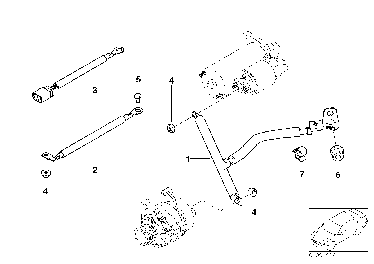 BMW 12427559814 Earth Cable