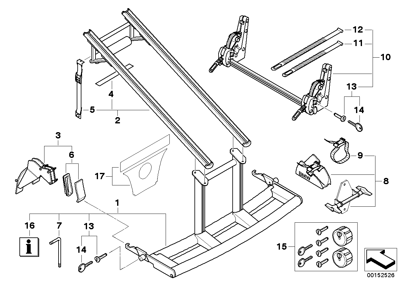 BMW 82710408218 Holder, Bicycle