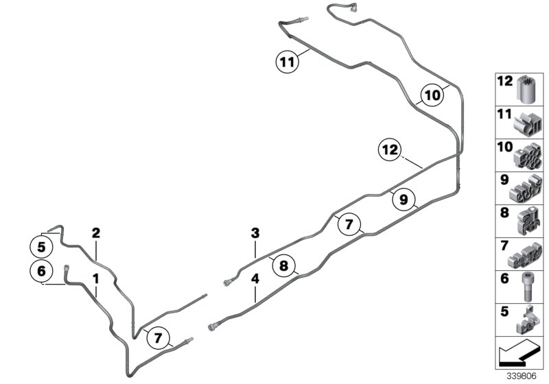 BMW 16127201507 Feed Line, Rear