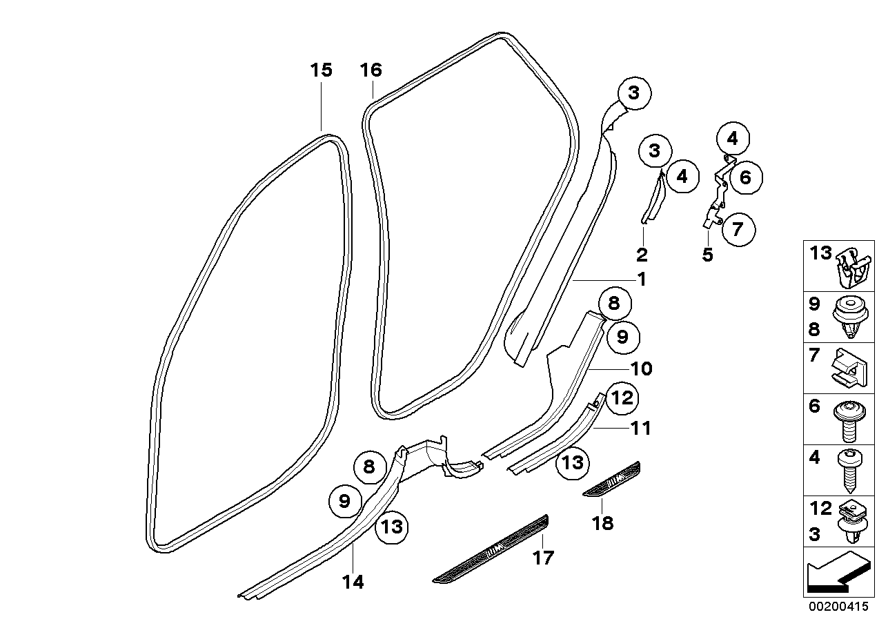 BMW 51436969511 Cover, Entrance, Column C, Left