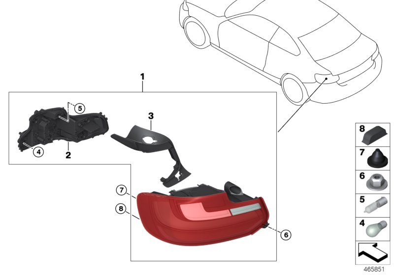 BMW 61122448168 Repair Cable Rear Lights