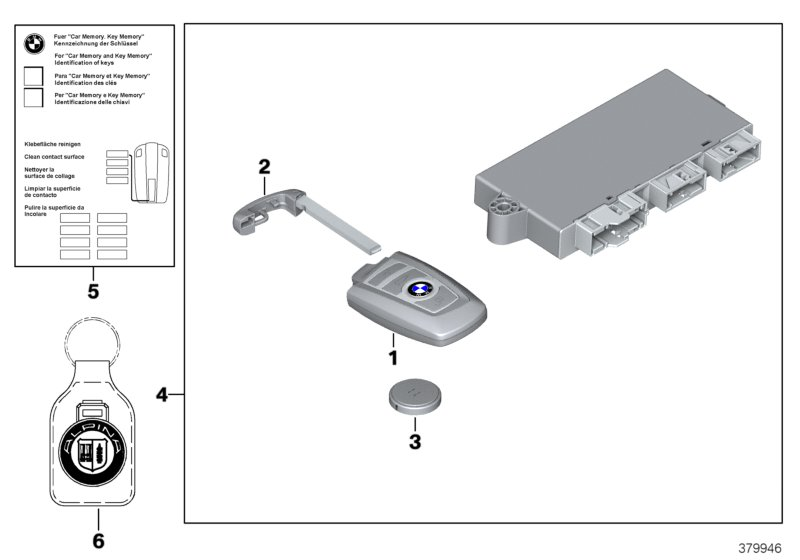 BMW 51210038711 Set Of Keys With Cas Control Unit