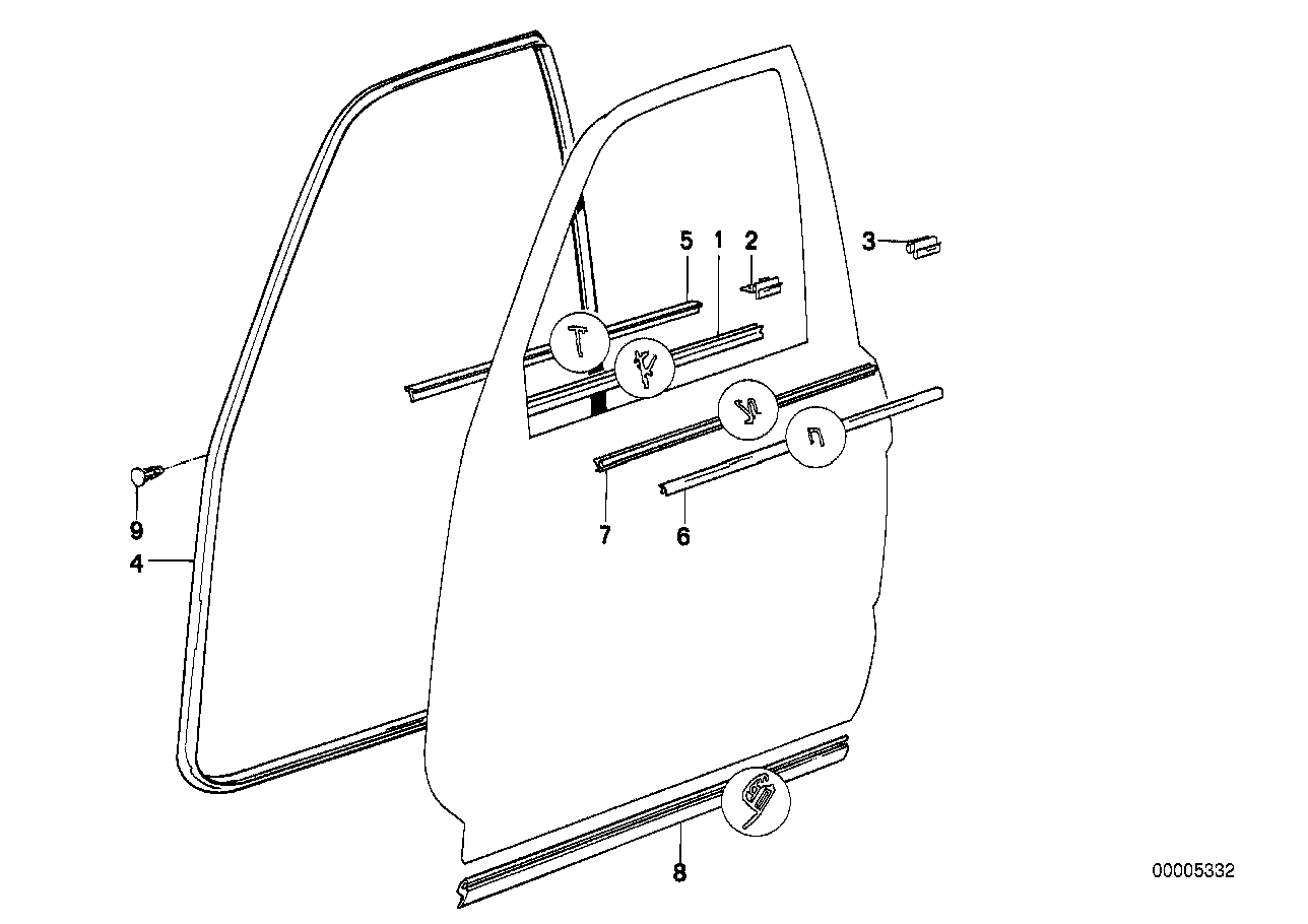 BMW 51211928260 Door Weather Strip Outer Right