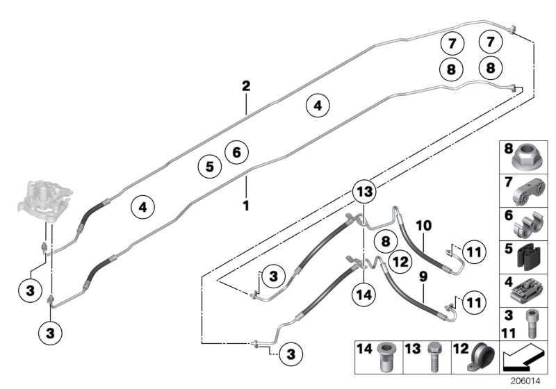 BMW 37136775167 Pressure Line, Motor