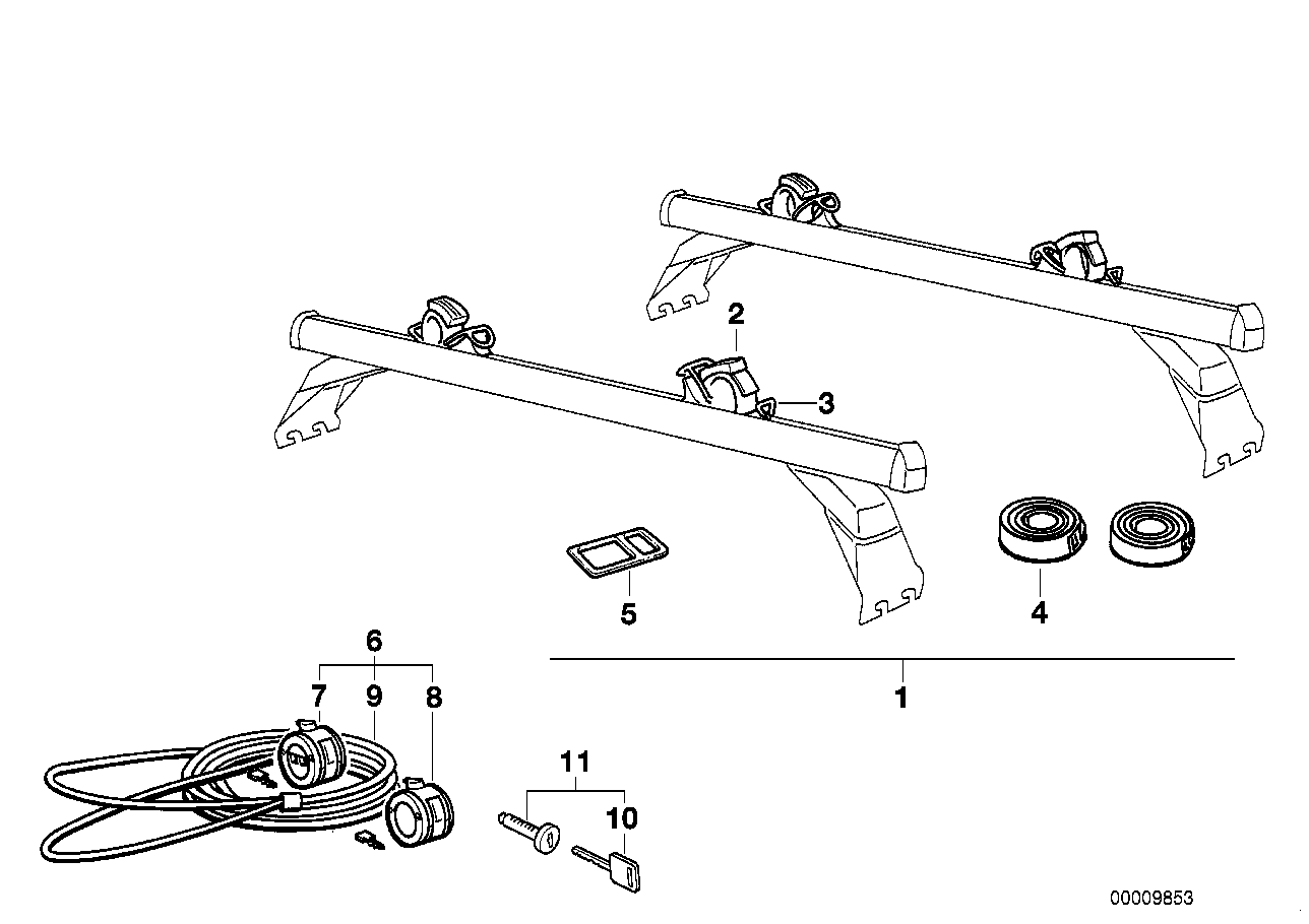 BMW 82729405072 Surfboard Rack