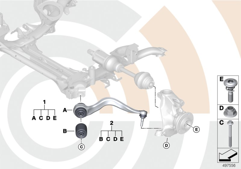 31102467054 BMW REPAIR SET FOR RADIUS ROD, R