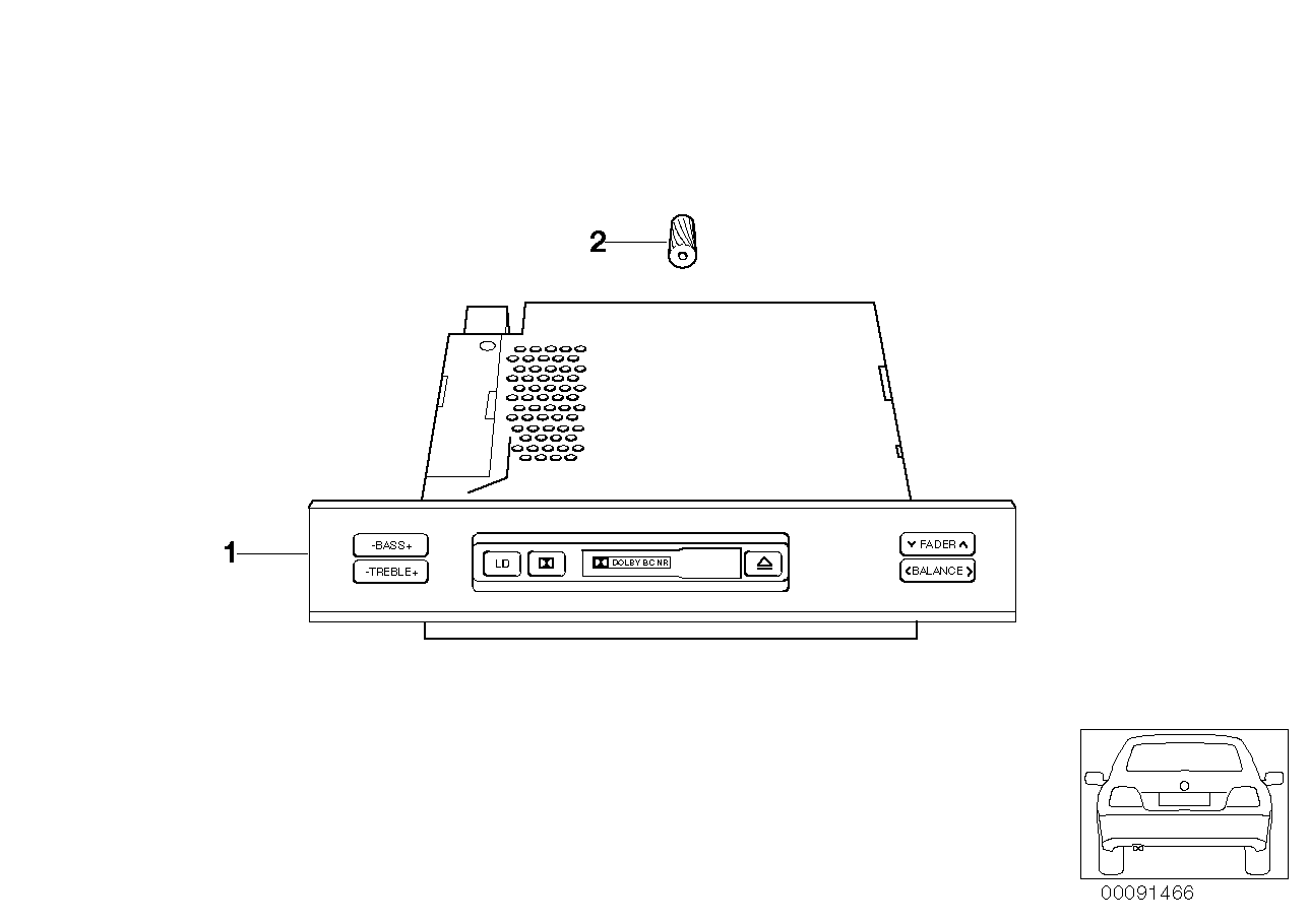 BMW 65128375947 Radio Cassette Player