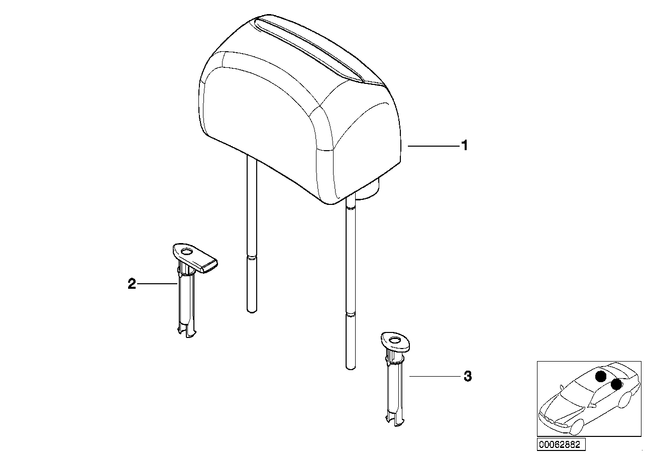 BMW 52207056882 Headrest Leather