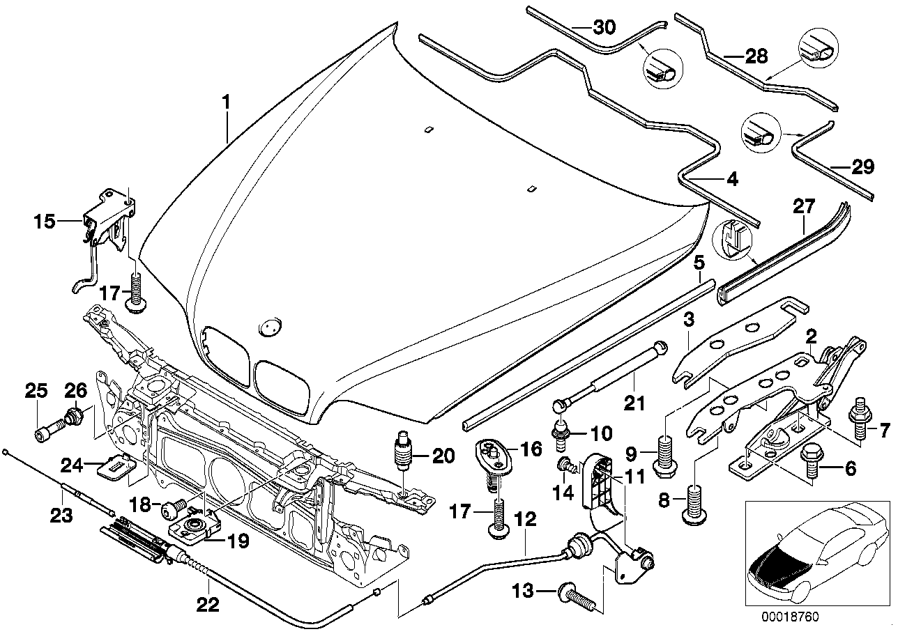 BMW 51718215268 Right Hinge Cover