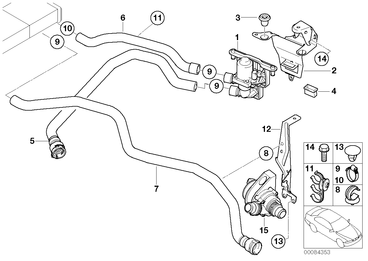 BMW 64118379921 Water Valve