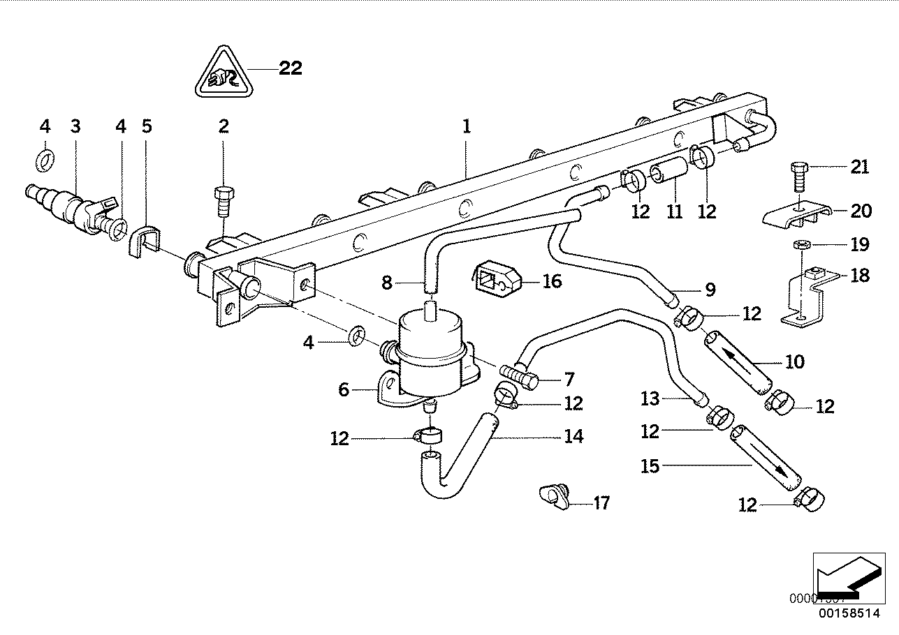 BMW 13311722580 Fuel Pipe Bracket