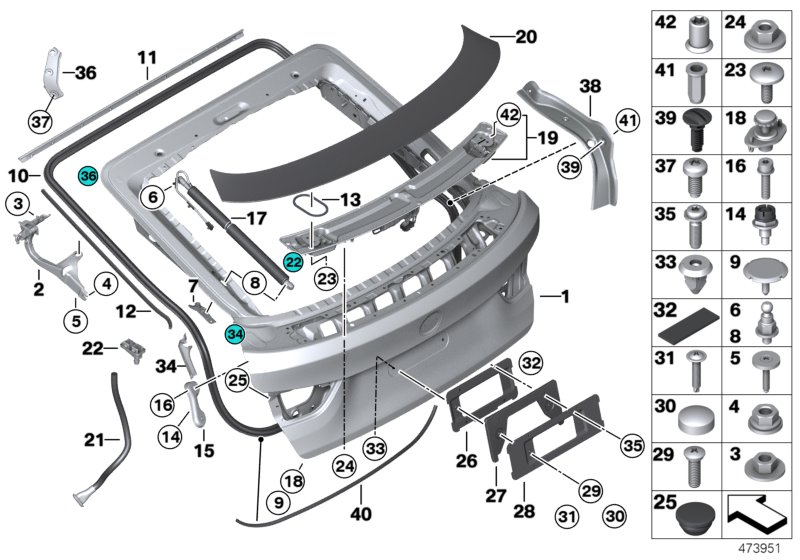 BMW 51247314625 OUTER SUPPORT, LEFT