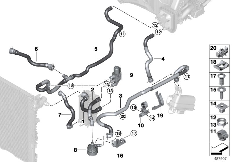 BMW 64219299630 COOLANT HOSE FUEL RETURN 1