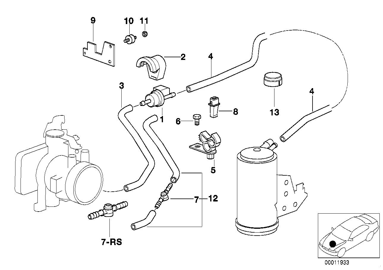 BMW 13901435489 Bracket Ventilation Valve