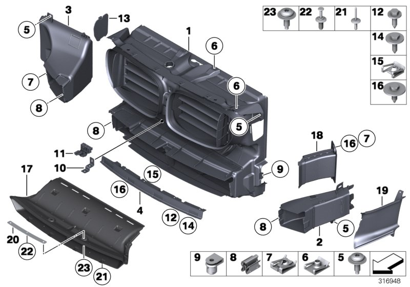 BMW 51647273392 Support, Air Duct