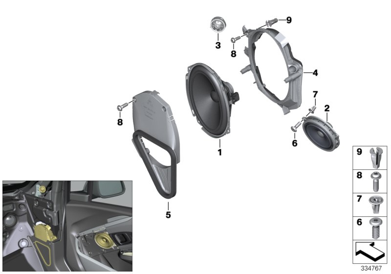 BMW 65139283792 Sound Guide, Loudspeaker Right