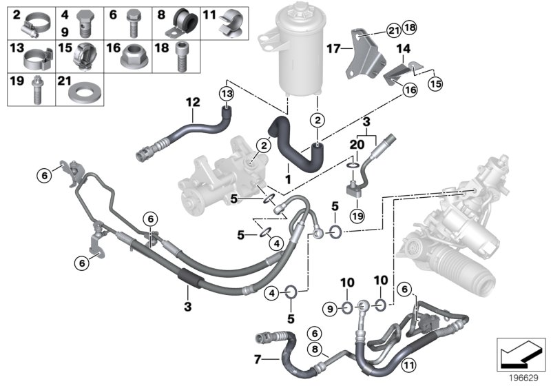 BMW 32416779954 Holder, Suction Line, Steering