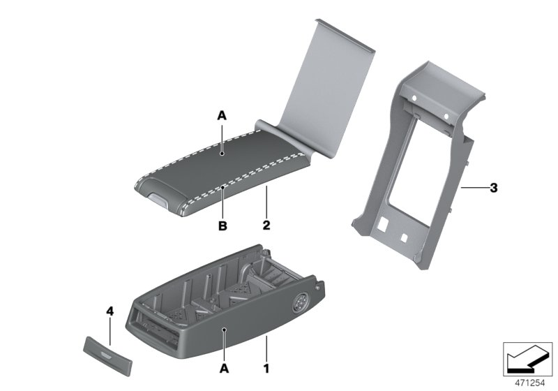 BMW 52207991547 COVER, ARMREST LEATHER