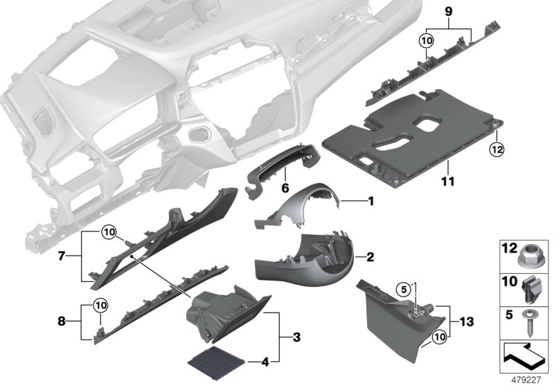BMW 51459348816 Trim Panel,Instrument.Panel,Driverside,Bottom