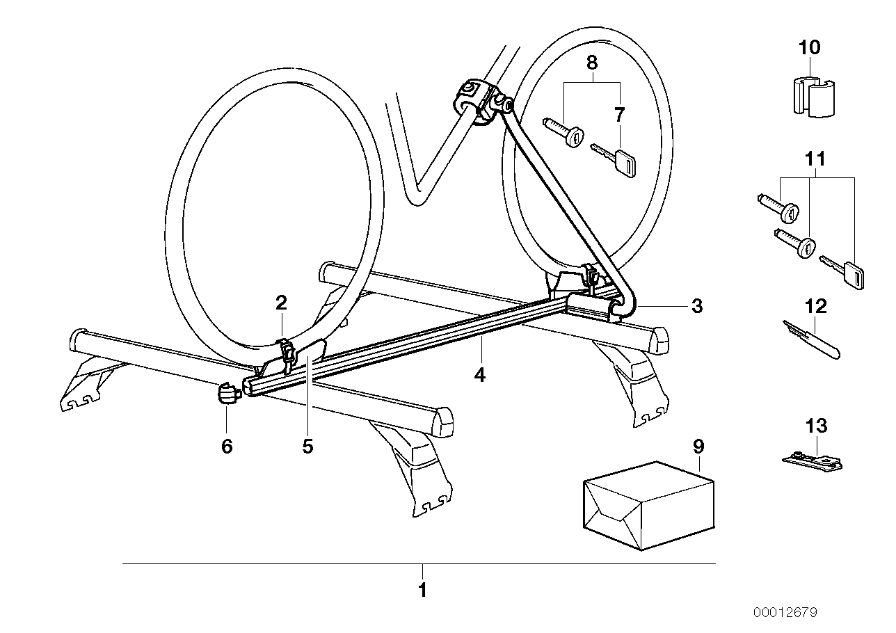 BMW 82729405242 Touring Bicycle Holder