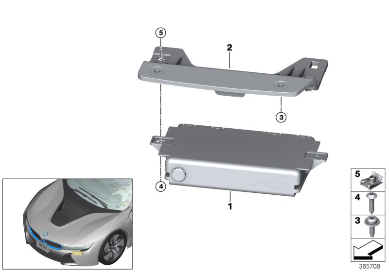 BMW 61359354689 Holder, Ecu, Charging Interface Module