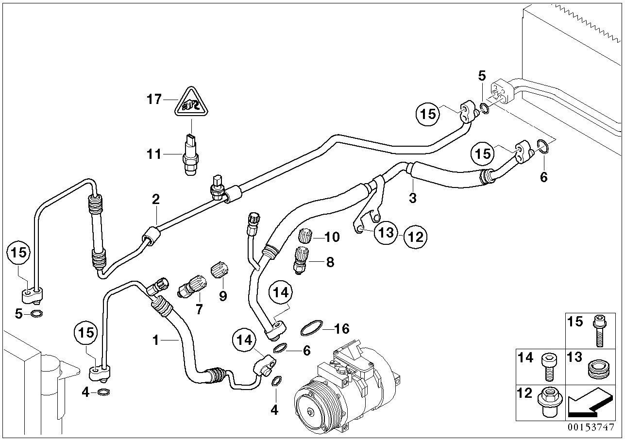 BMW 64538379836 Pressure Hose, Compressor-Condenser