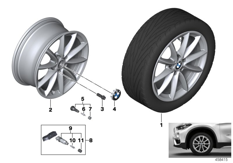 BMW 36116856061 Disc Wheel, Light Alloy, Reflex-Silber