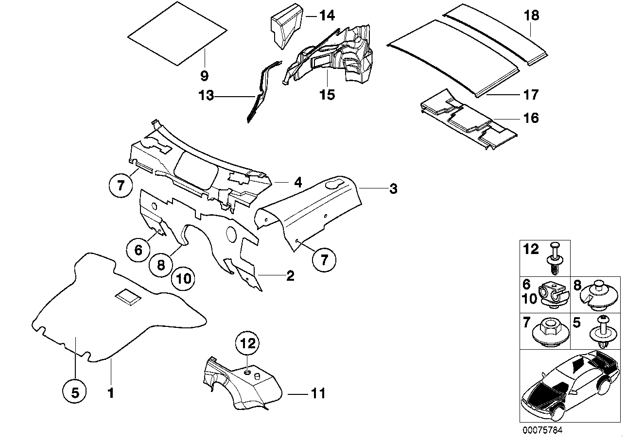 BMW 51488399041 Sound Insulation Trunk Left