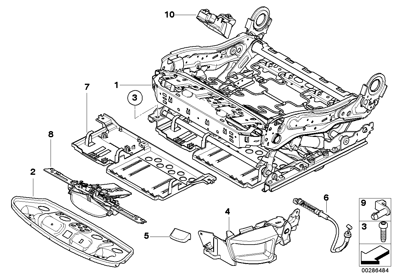 BMW 52107250066 Electrical Seat Mechanism, Right