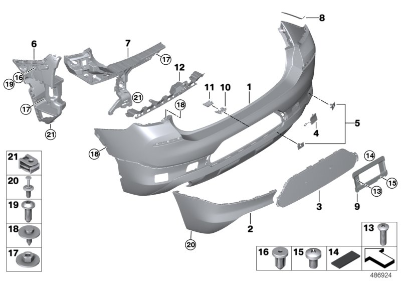 BMW 51127953921 Panel, Bumper, Primed, Rear