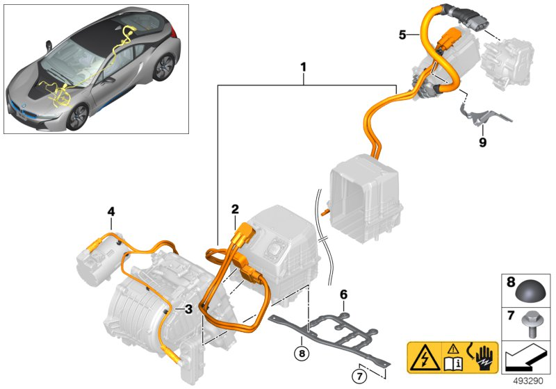 61129392843 Genuine BMW Wiring.Harness, High-Voltage