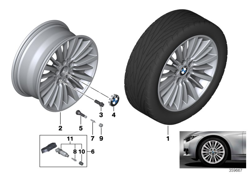 BMW 36116882704 Light Alloy Disc Wheel Reflexsilber