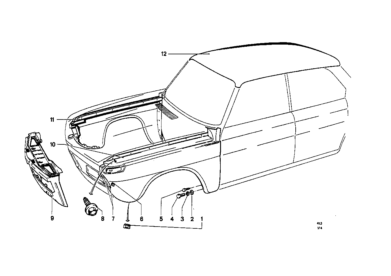 BMW 41355790006 Side Panel, Front Right