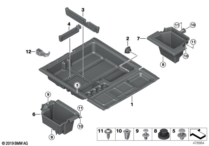 BMW 51479175118 Storage Tray, Luggage-Compartment Floor