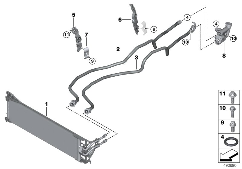 BMW 17229456097 TRANSMISSION OIL COOLER LINE