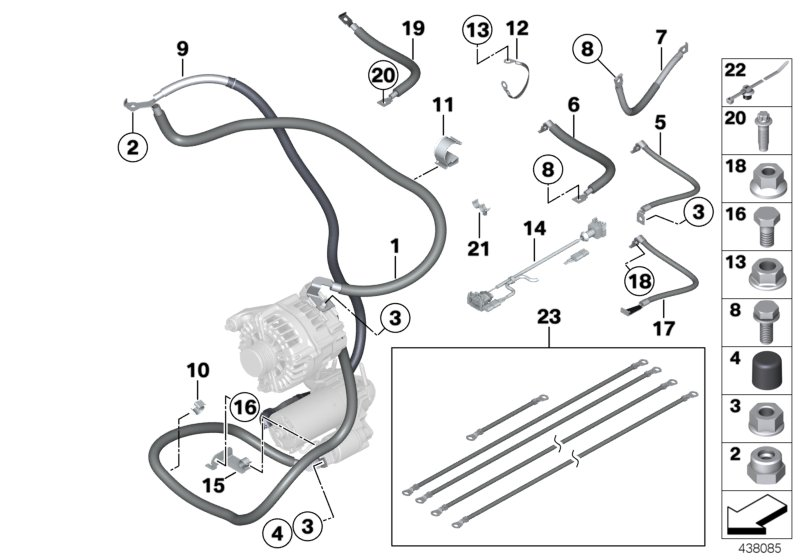 BMW 12427611322 Cable Alternator-Starter-Base B